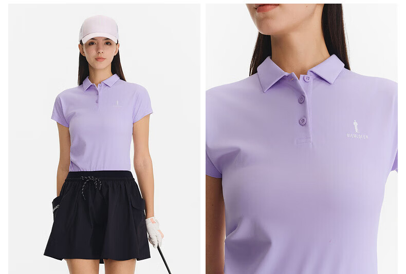 Biyinlefen Golf [Cooling Fine Bead Texture] 2026 Spring New Women's Sports Casual Stretch Comfortable Short Sleeve Polo Shirt 9